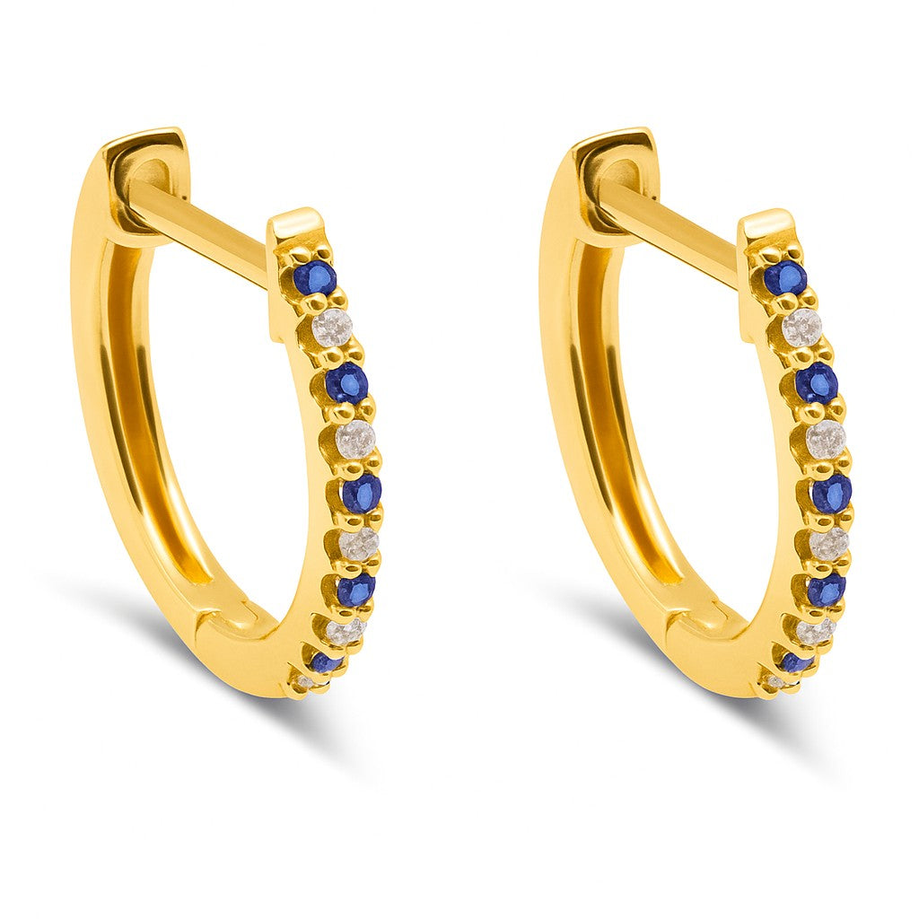 PENDIENTES 18KT 10 BRILLANTES 10 ZAFIROS - Centeralia Plus S.L