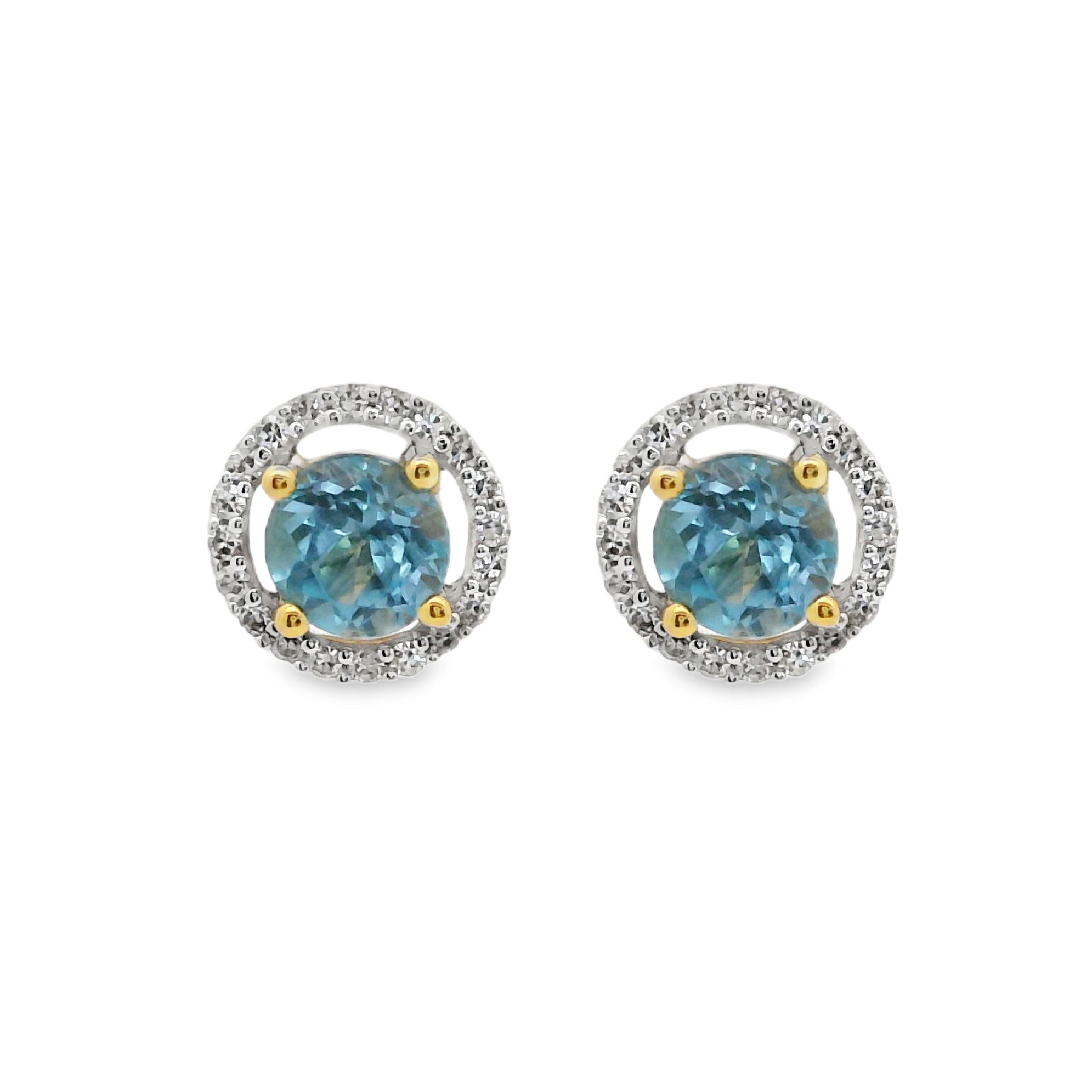 PENDIENTES 18KT 40 BRILLANTES 2 TOPACIOS - Centeralia Plus S.L
